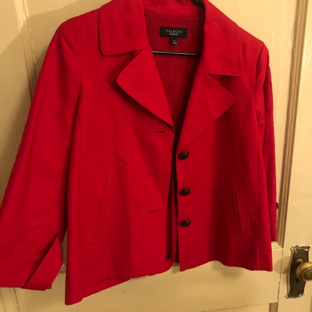 Red Linen Talbots Coat